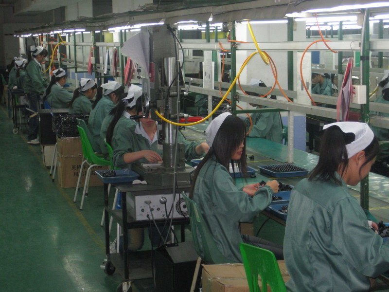 Employees at the production line